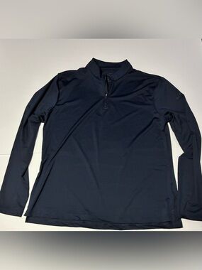 Nike Dri-Fit Quarter Zip Pullover - Navy Striped - Women's L